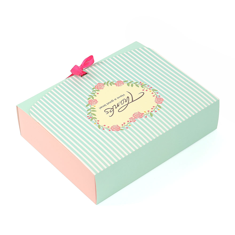 Oce 종이 포장 리본 상자 선물 박스 31x25cm 민트 10p 예쁜 종이 포장 케이스 뚜껑 케이스 페이퍼 패키징