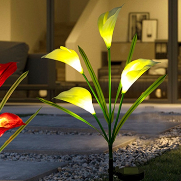 카라 LED 태양광 꽃정원등(화이트)