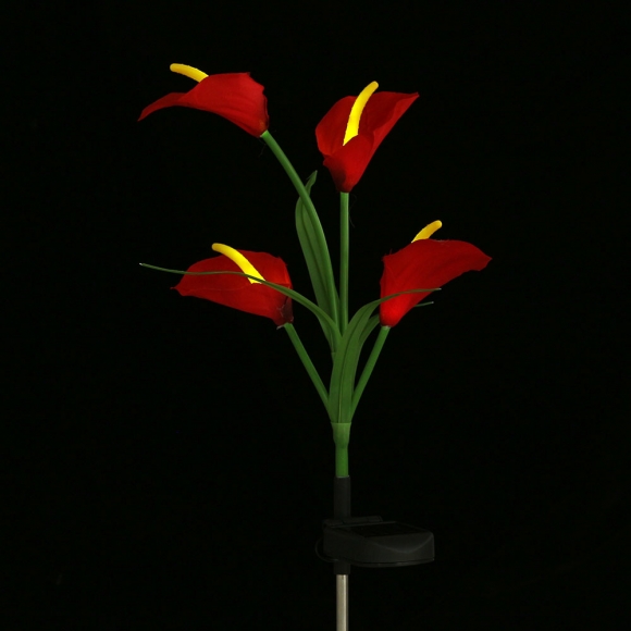 카라 LED 태양광 꽃정원등(레드)