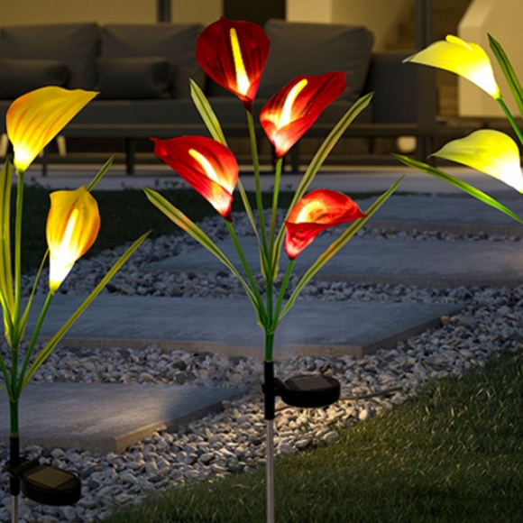 카라 LED 태양광 꽃정원등(레드)
