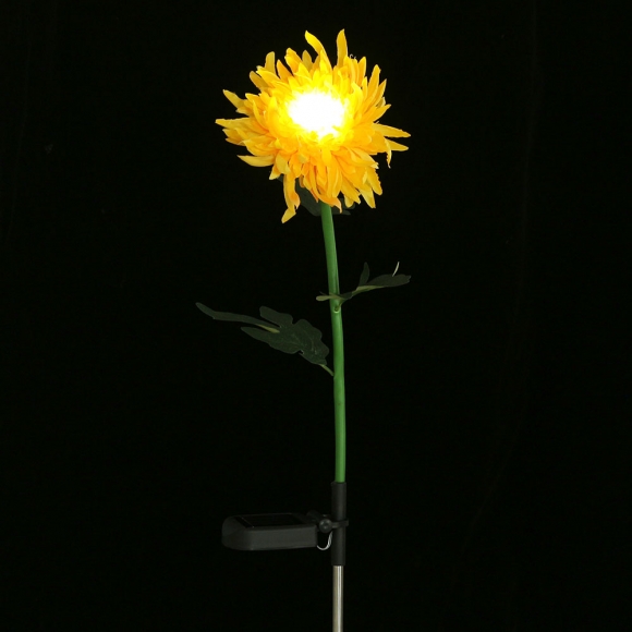 국화 LED 태양광 꽃정원등(옐로우)