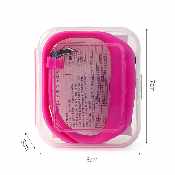 실리콘밴드 만보기 시계(핑크)