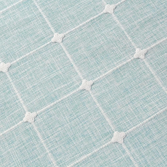 체크패턴 태슬 식탁보(140x90cm) (민트)