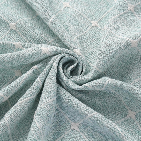 체크패턴 태슬 식탁보(140x90cm) (민트)