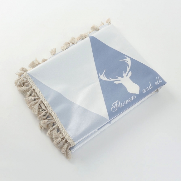 사슴 방수 식탁보(140x140cm) (블루)