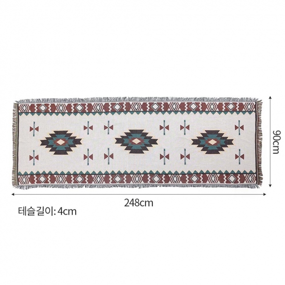 에스닉 캠핑 러그 담요(98x248cm)