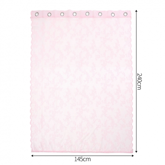 로망띠끄 핑크 레이스 커튼(145x240cm) (아일릿)