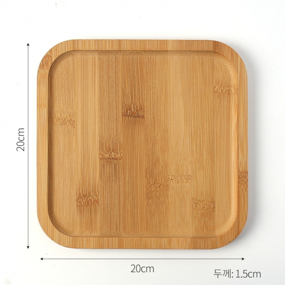 [쿠킹홈] 주방 대나무 사각 우드트레이(20cm)