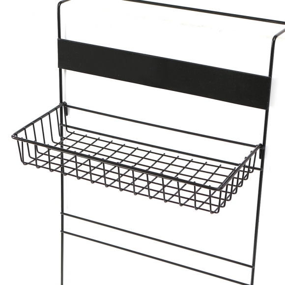 냉장고걸이 3단 스틸 수납선반(블랙)