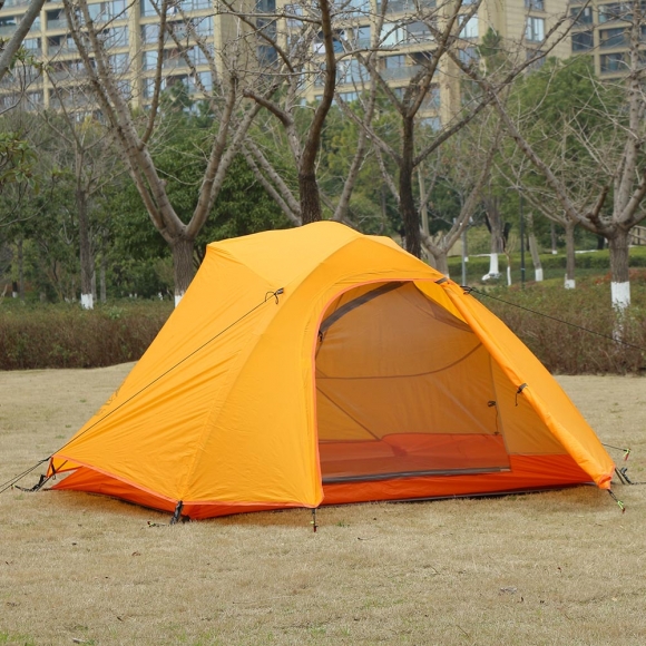 3인용 더블 레이어 초경량 텐트(오렌지)