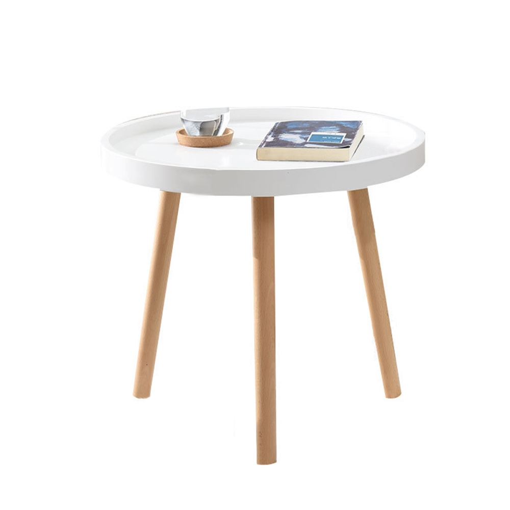 거실 원형 미니 테이블 (50cm) (화이트)