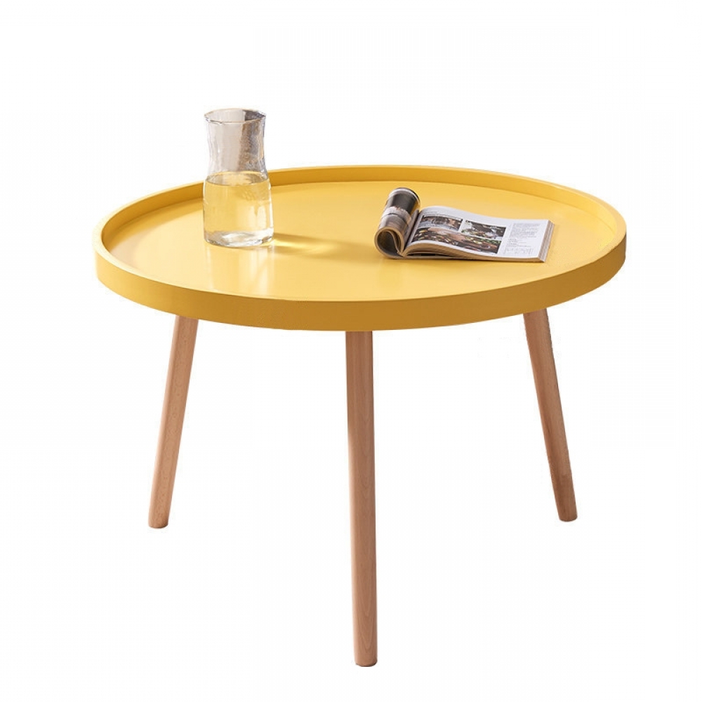 거실 원형 미니 테이블 (71.5cm) (옐로우)