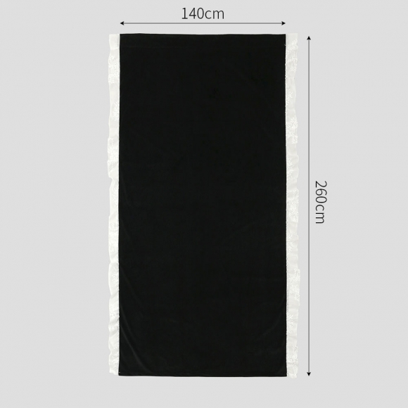 프로방스 러플 암막커튼 2장세트(140x260cm) (블랙)