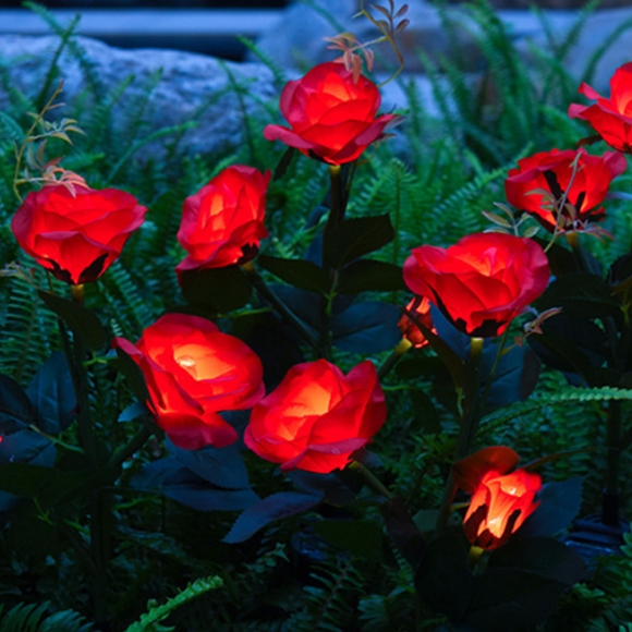 장미 LED 태양광 꽃정원등(레드)