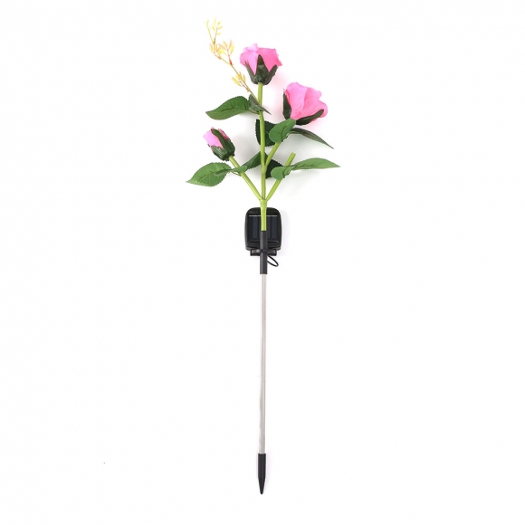 장미 LED 태양광 꽃정원등(핑크)