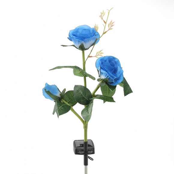 장미 LED 태양광 꽃정원등(블루)