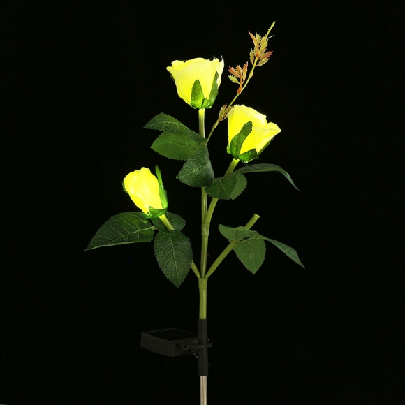장미 LED 태양광 꽃정원등(옐로우)