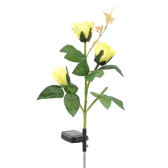 장미 LED 태양광 꽃정원등(옐로우)