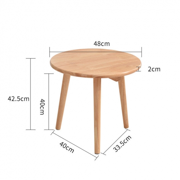 거실 원형 미니 테이블 (48cm) (네츄럴)
