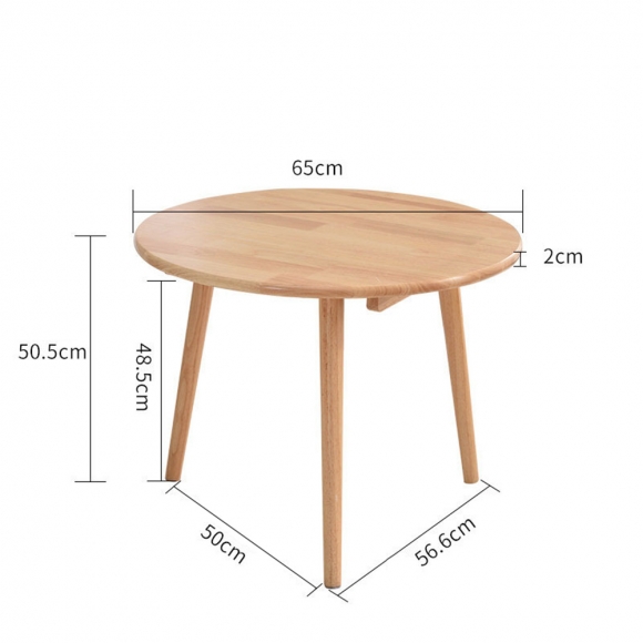 거실 원형 미니 테이블 (65cm) (네츄럴)