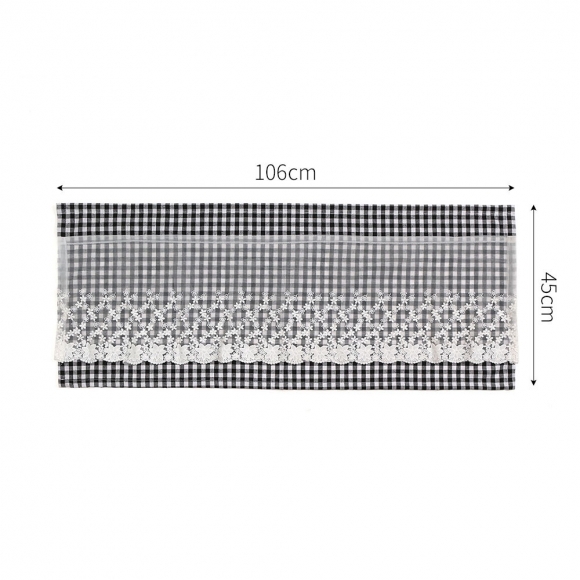 로맨틱 레이스 체크 바란스 커튼(106x45cm) (블랙) 