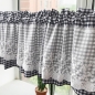로맨틱 레이스 체크 바란스 커튼(106x45cm) (블랙) 