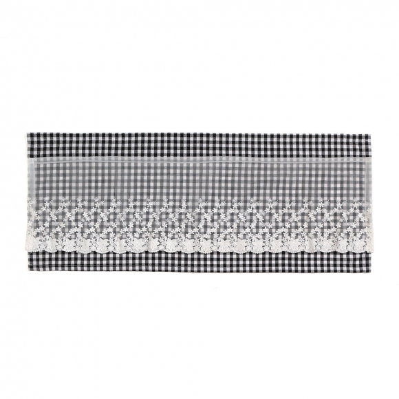 로맨틱 레이스 체크 바란스 커튼(106x45cm) (블랙) 