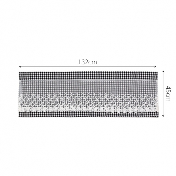 로맨틱 레이스 체크 바란스 커튼(132x45cm) (블랙)