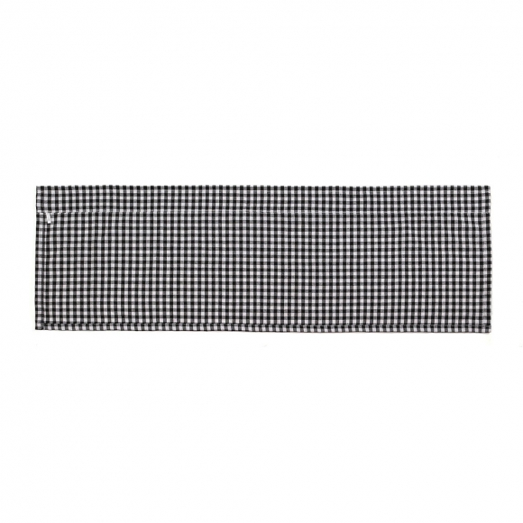 로맨틱 레이스 체크 바란스 커튼(132x45cm) (블랙)