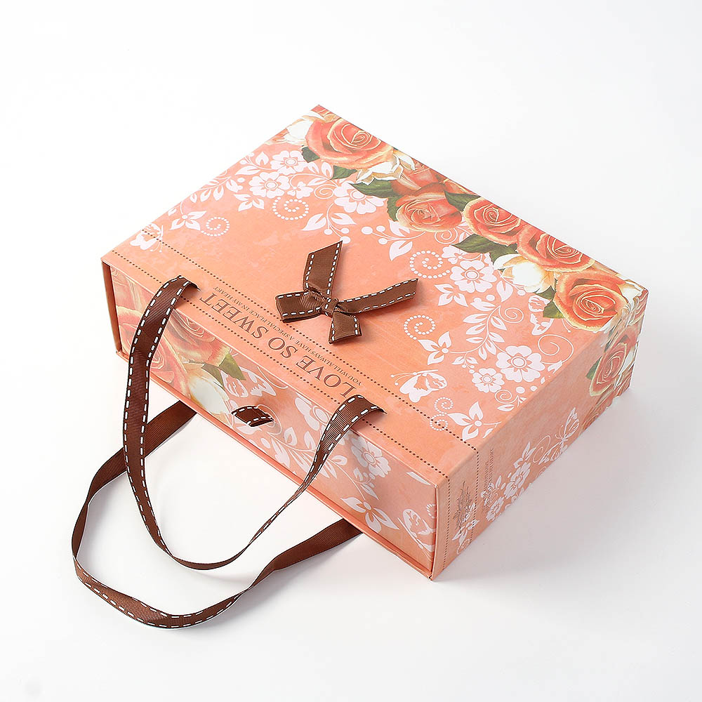 Oce 플라워 종이 서랍 쇼핑백 상자 선물 박스 27.5x20 손잡이 종이백 케이스 가방 gift box