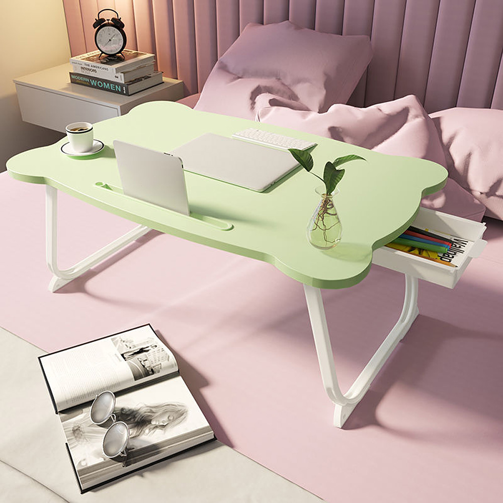 Oce 접이식 좌식 테이블 서랍 탁자 그린 침대 트레이 접이식 상 태블릿 책상