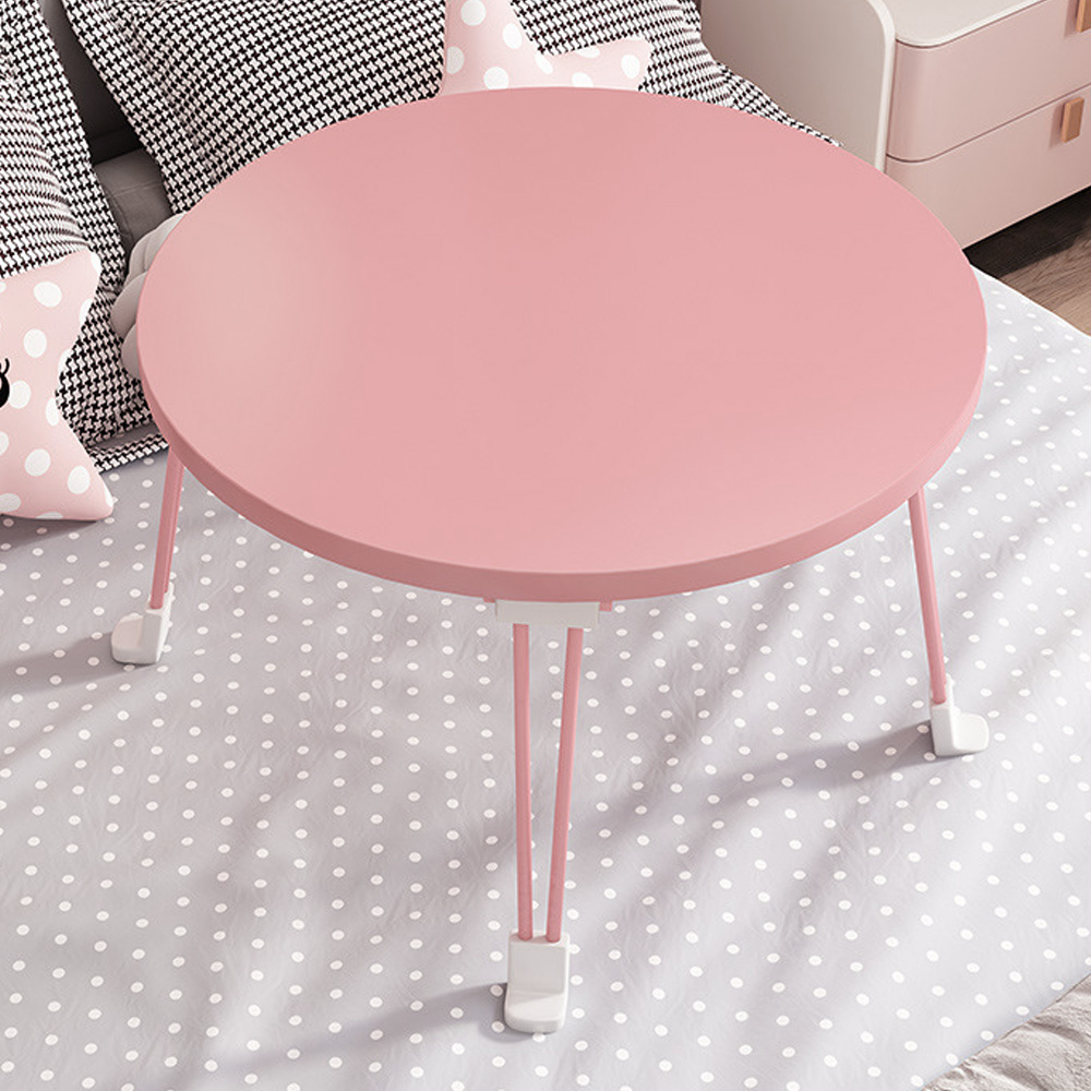 Oce 접이식 좌식 테이블 원형 탁자 핑크 목재상 다과상 교자상 접이식 상