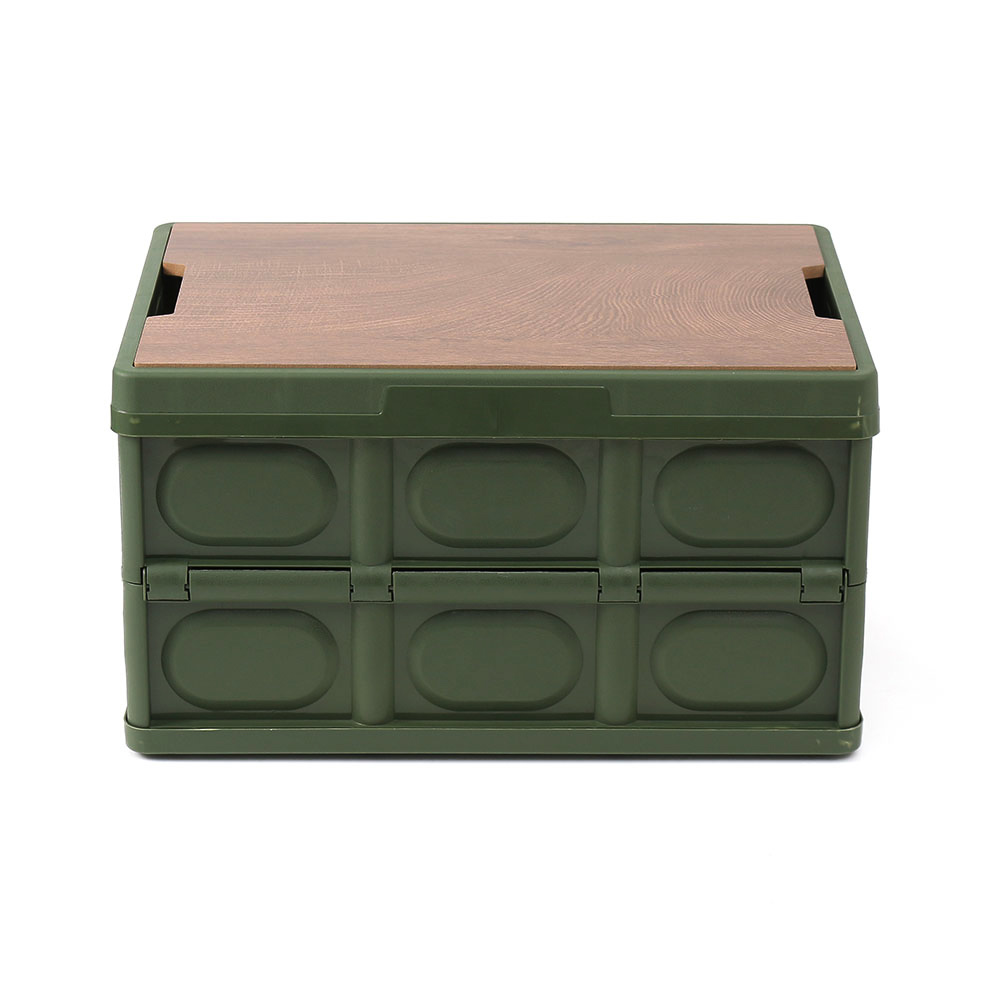 Oce 캠핑 스토리지 접이식 폴딩 박스 카키 30L 텐트 도마 플라스틱 상자 차량 식탁