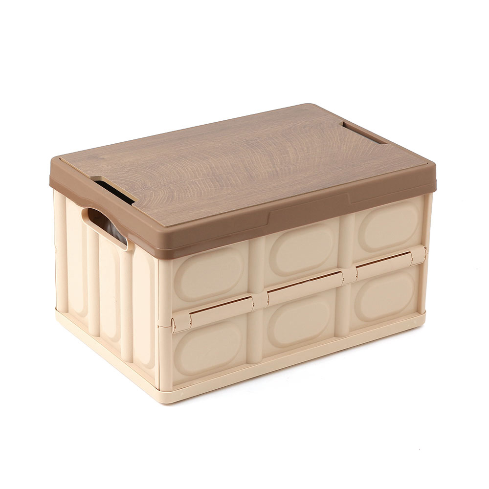 Oce 캠핑 스토리지 접이식 폴딩 박스 방수백 베이지 55L 차박 정리함 우유 박스 의자 수납 박스