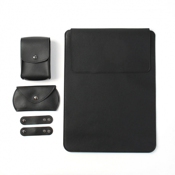 노트북 가죽 파우치 세트(37x28cm) (블랙)