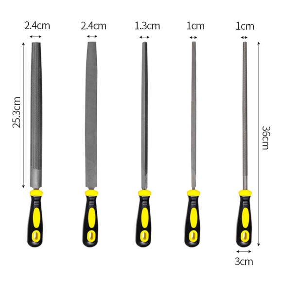 연마작업 야스리 쇠줄 5종 세트(36cm)
