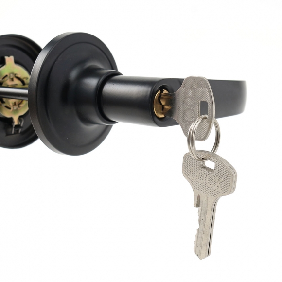 백세트 조절 열쇠형 방문손잡이 C타입(블랙) (45-65mm)