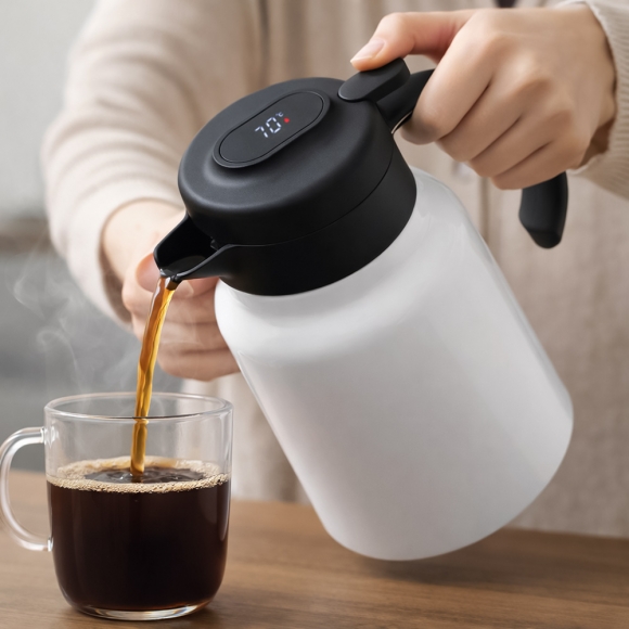 티웨어 온도표시 보온주전자(900ml) (화이트)