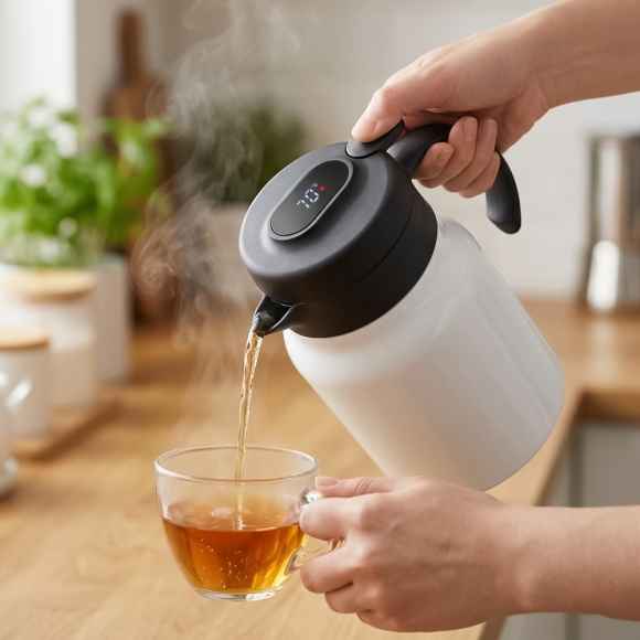 티웨어 온도표시 보온주전자(900ml) (화이트)