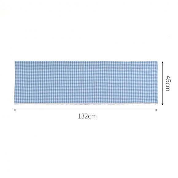 써니하우스 체크 바란스 커튼(132x45cm) (블루)
