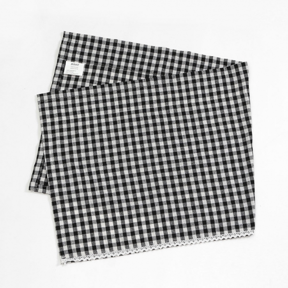 써니하우스 체크 바란스 커튼(106x45cm) (블랙)