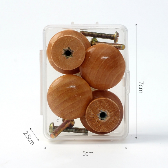 빈티지 원형 나무 가구손잡이 4p세트(A-01)