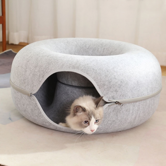고양이 도넛 터널 숨숨집(60cm) (그레이)