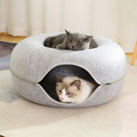 고양이 도넛 터널 숨숨집(60cm) (그레이)