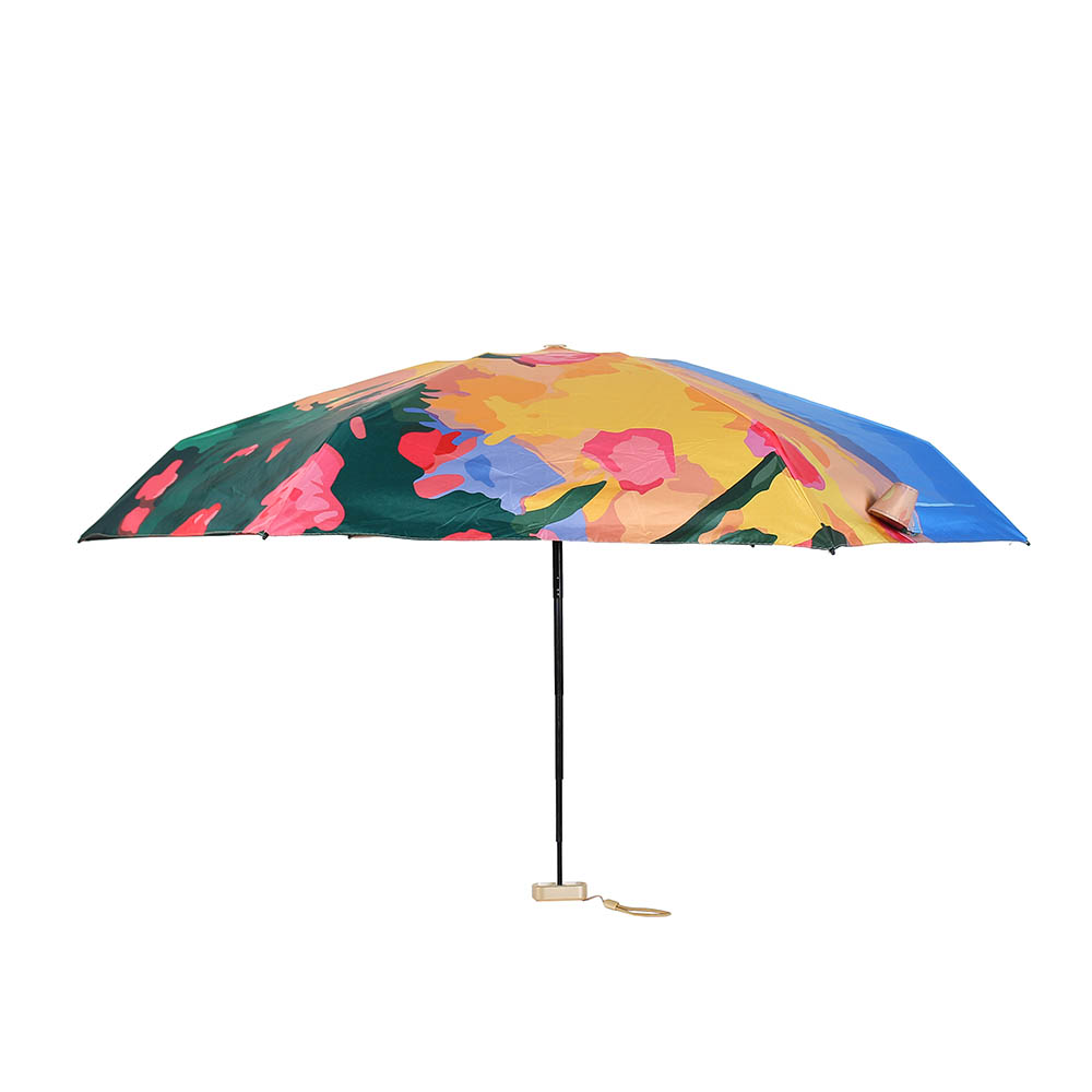 Oce 컬러아트 암막 6단 초미니 우산겸 양산 블랙 로즈문 컬러풀 소형 양우산 초경량 휴대용 양산 컴팩트 작은 우양산
