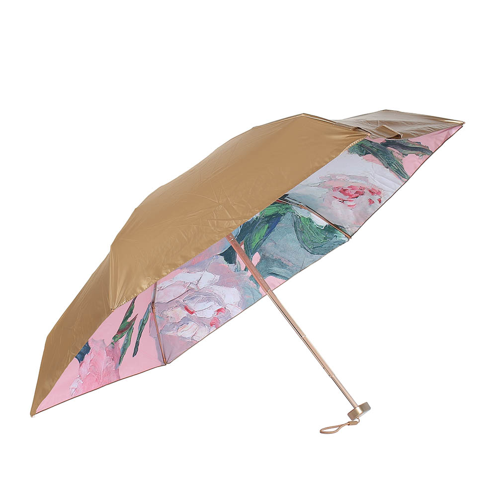 Oce 컬러아트 암막 6단 초미니 우산겸 양산 골드 피오니 초경량 휴대용 양산 컬러풀 소형 양우산 컴팩트 작은 우양산
