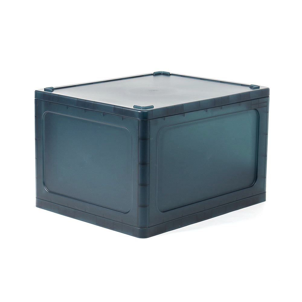 Oce 반투명 상자 접이식 슬라이딩 잠금 박스 16.5L 블루그린 다용도 옷 정리함 캠핑 용품 보관 창고 스토리지 보관함