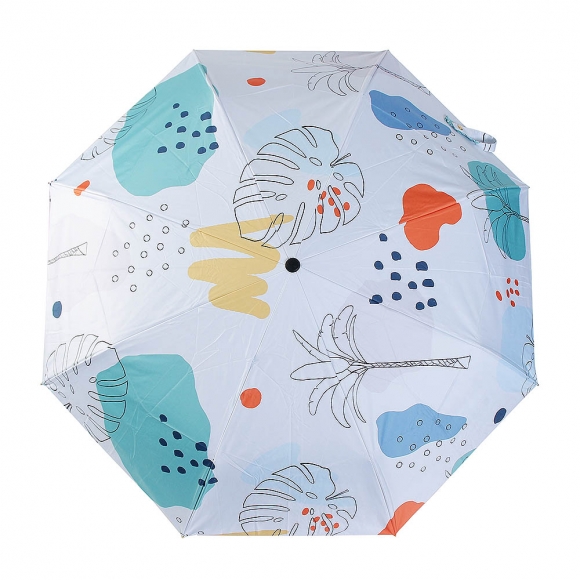 UV차단 3단 완전자동 양산겸 우산(잎사귀) (골드)