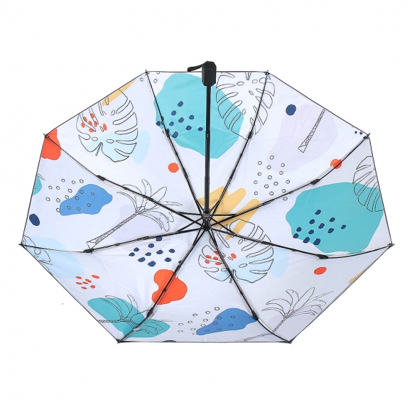 더블 레이어 UV차단 양산겸 우산(블랙) (잎사귀)