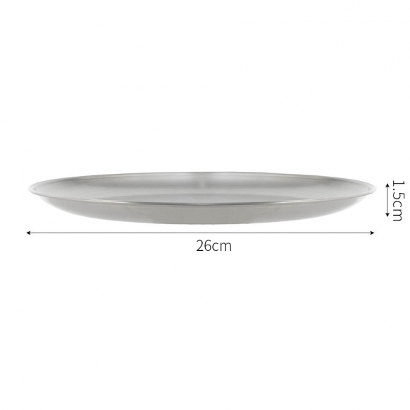 [쿠킹홈] 스탠다드 플랫원형 스텐 접시 4p세트(26cm) (실버)